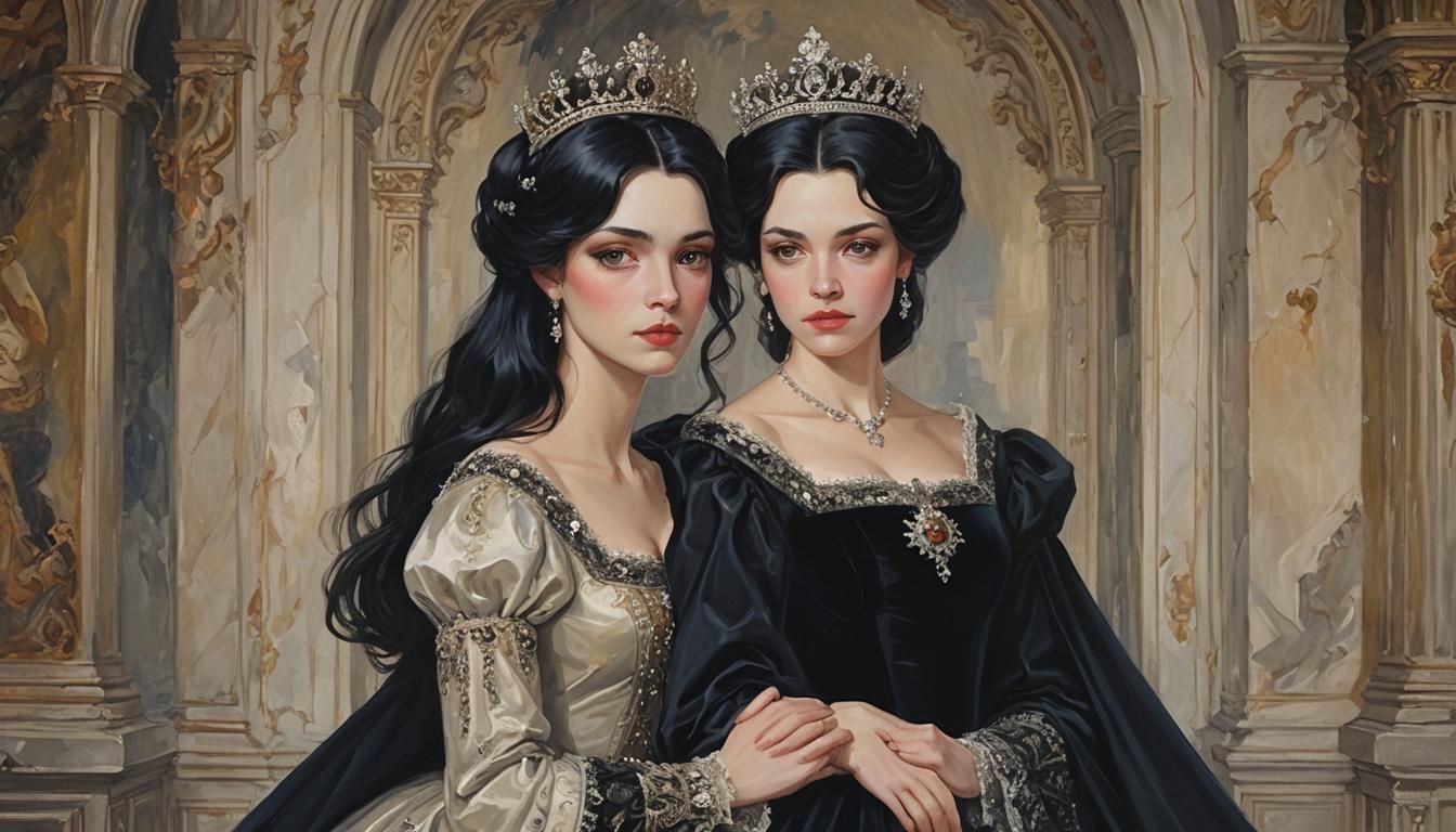 Ethereal Queen Ursula in Luxurious Palace, Digital Painting