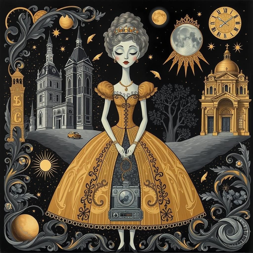 Surreal Dreamscape in Art Nouveau Pop Art Style