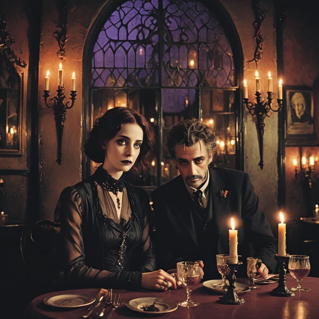 Gothic Romance in a Tim Burton Style Restaurant