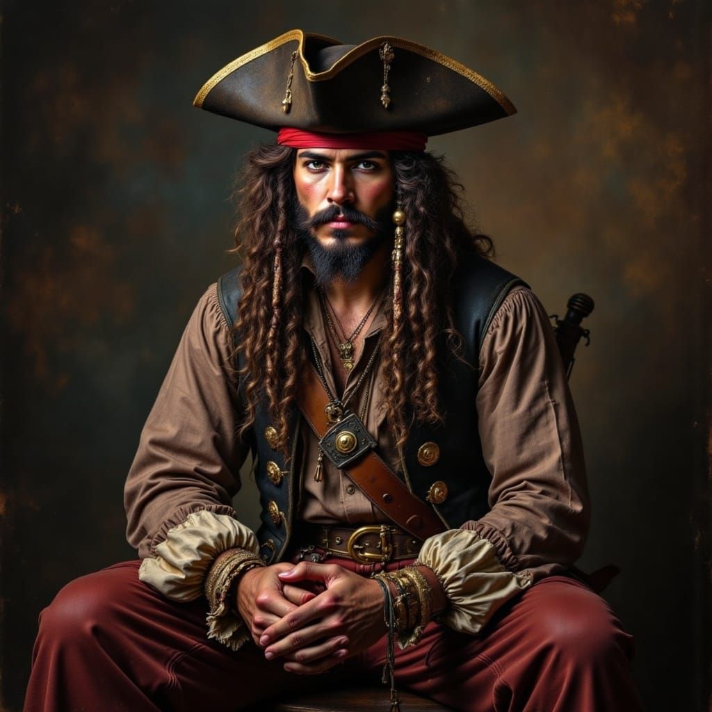 Blackbeard Portrait in Golden Hour Studio Light