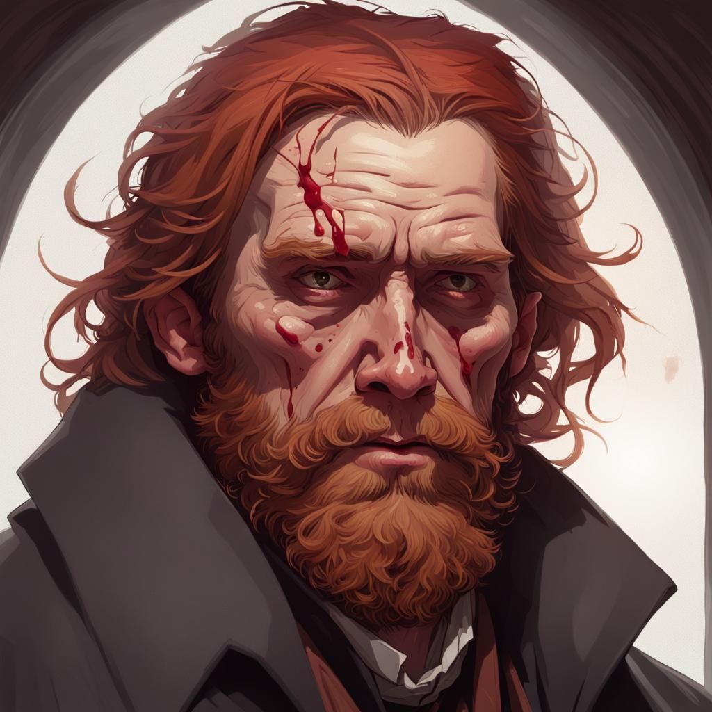 Thankful Reverend Portrait in Hyperdetailed Digital Art