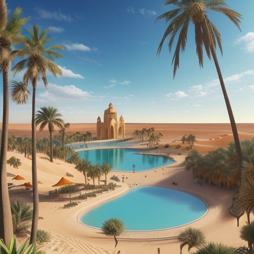 Surreal Desert Hourglass Oasis Blooms