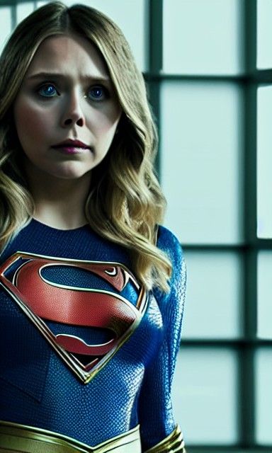 Elizabeth Olsen as Super Girl Portrait in 4K