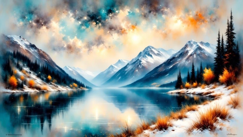 Spring Evening at Lake Jølster in Early 20th Century Style