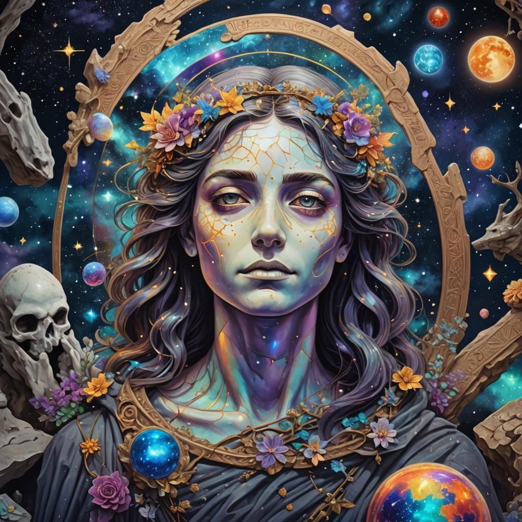 Cosmic Pillow Astral Illustration in Pablo Amaringo Style