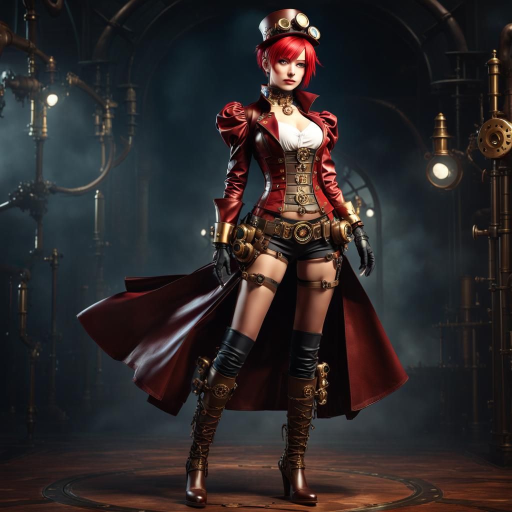 A steampunk woman...