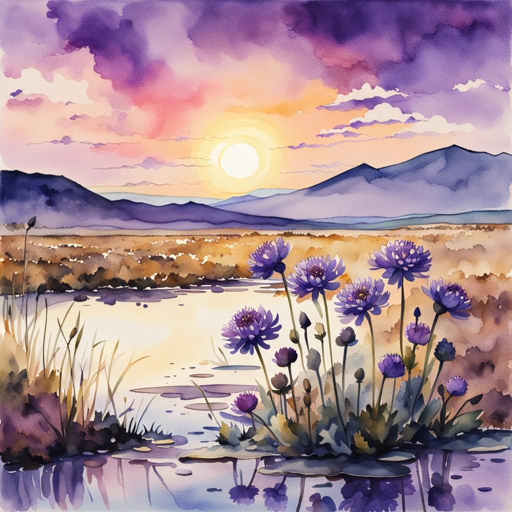 Ber Tsetseg in sunset among melting snow