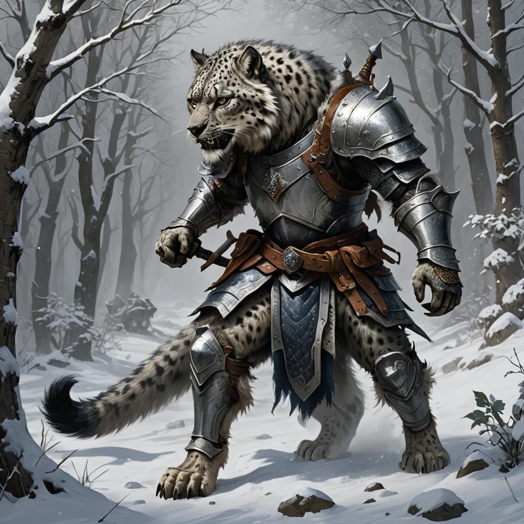 Werewolf Knight on Snow Leopard