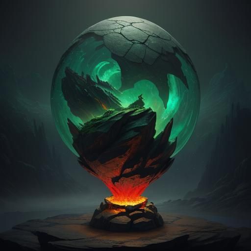 Dragon Egg Lamp Concept Art in High Fantasy Style