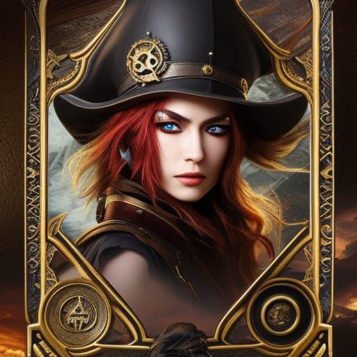 Steampunk Gothic Female Pirate Captain Portrait