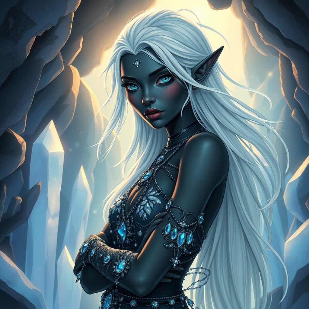 Ethereal Elf Maiden in Crystal Cavern