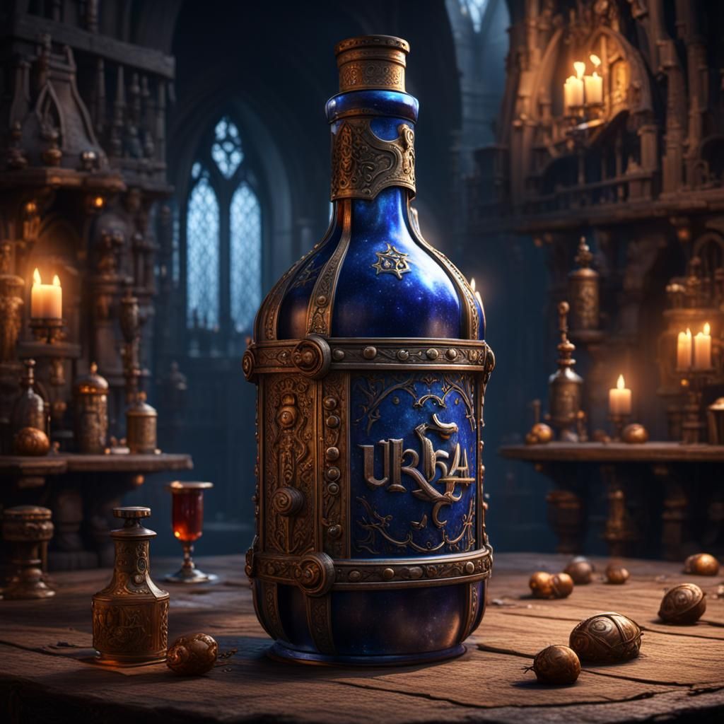 Mysterious Spelled Bottle in Strasbourg, Hyperrealistic 3D