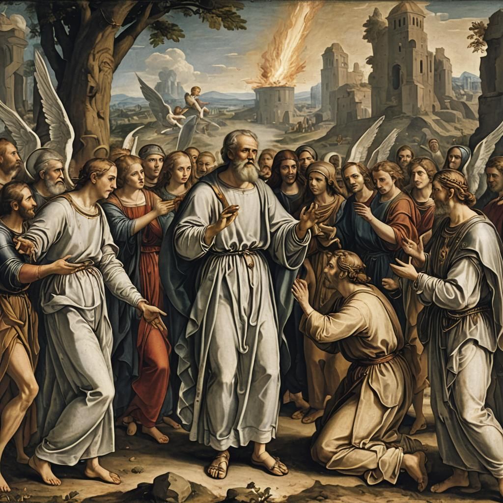 Abraham Entertaining Angels: A Renaissance Painting