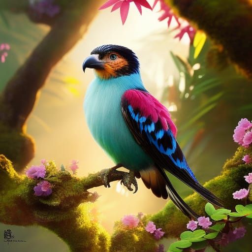 Colorful Jungle Hawk with Intricate Plumage