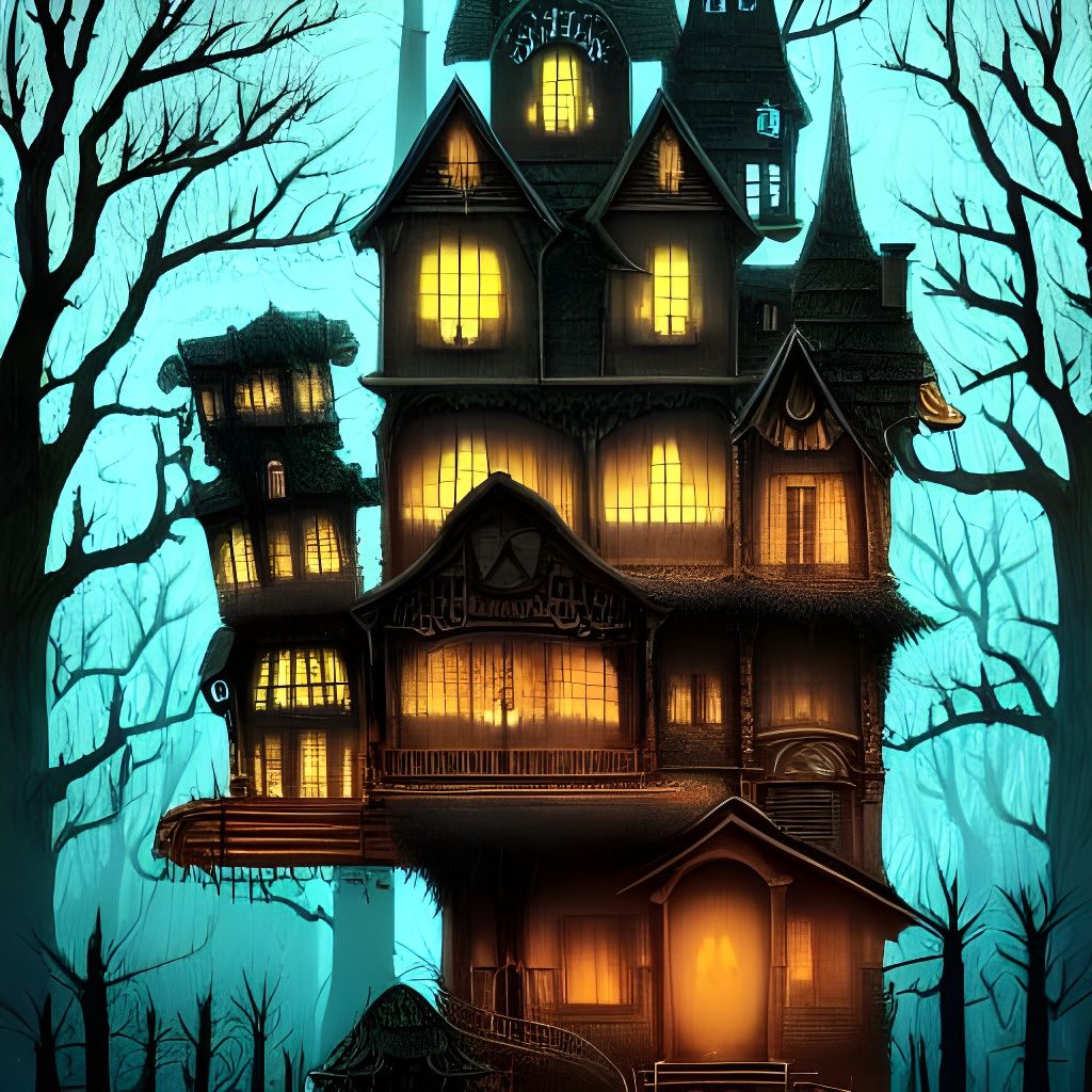 Owl Guardian of Haunted House in Imperial Colors