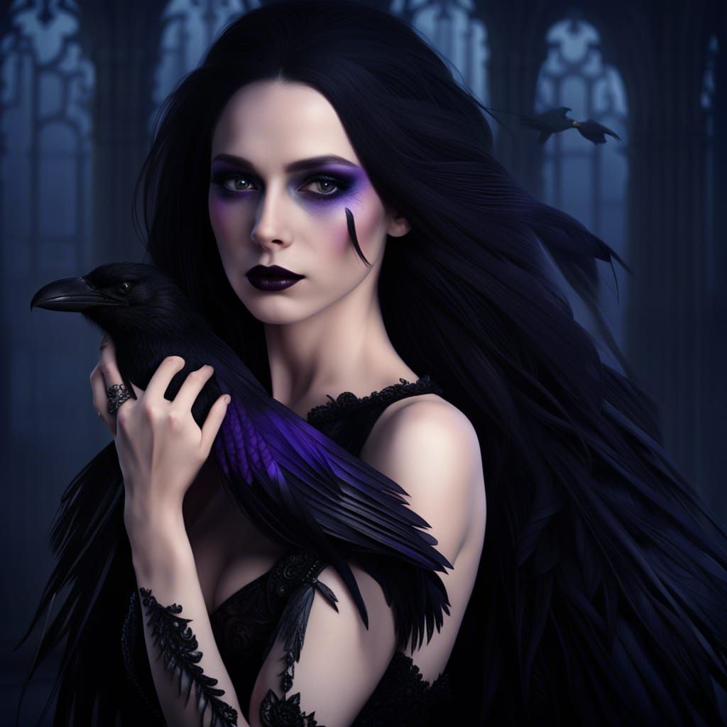 The Raven Queen in Gothic Dark Fantasy Style