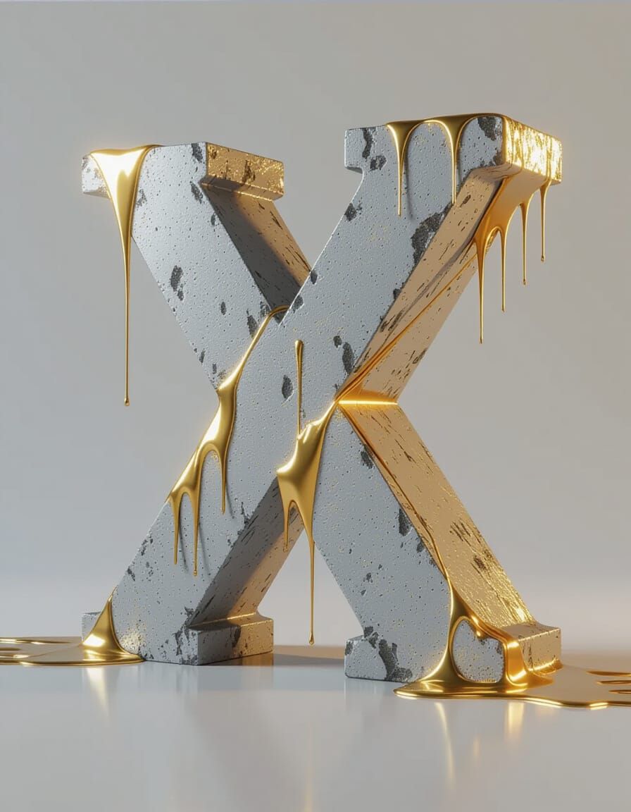 Concrete X Intersected with Liquid Gold