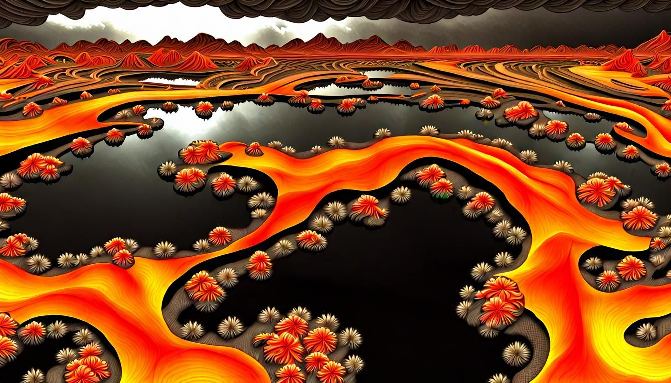 Extraterrestrial Tar Pits in Surreal Digital Art