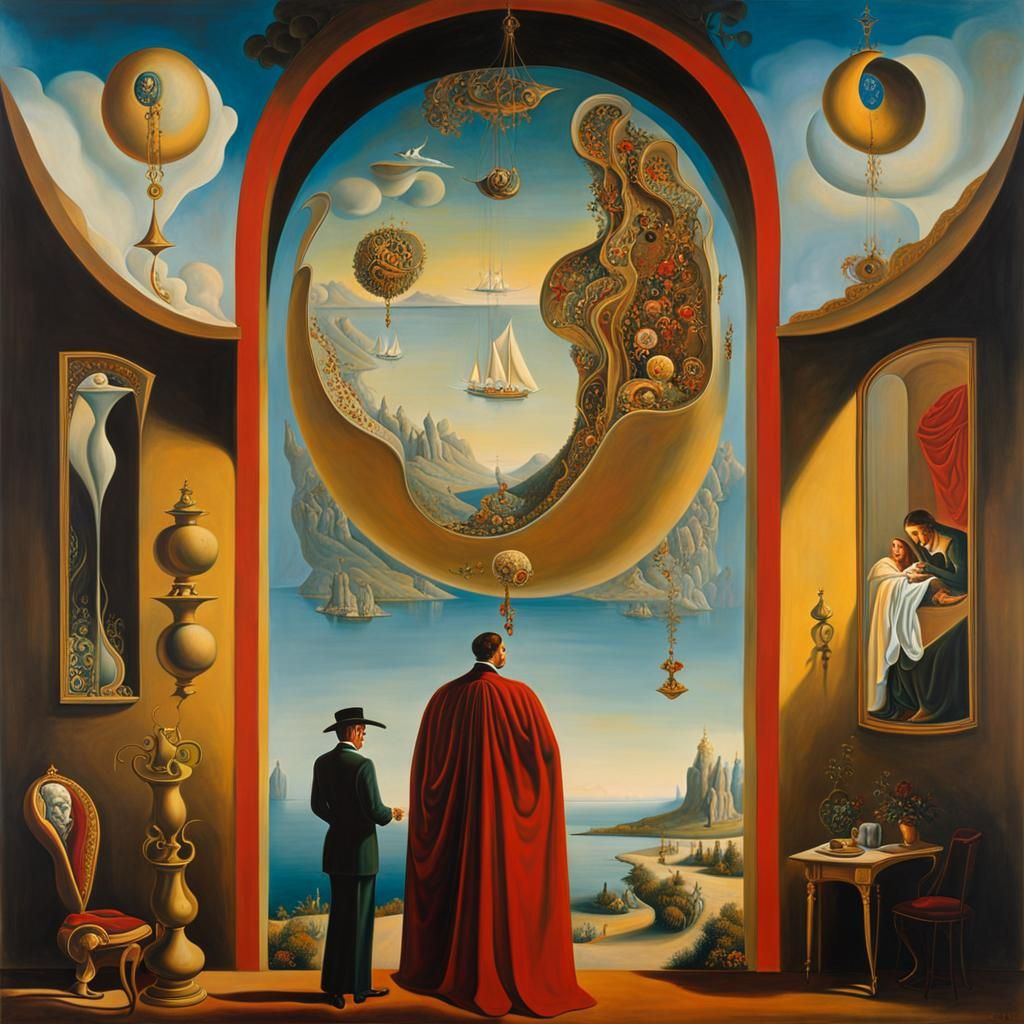 Surrealist Toreador Painting in Style of Salvador Dali