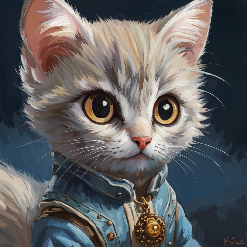 Sweet Oil Painting Portrait with Expressive Character Design