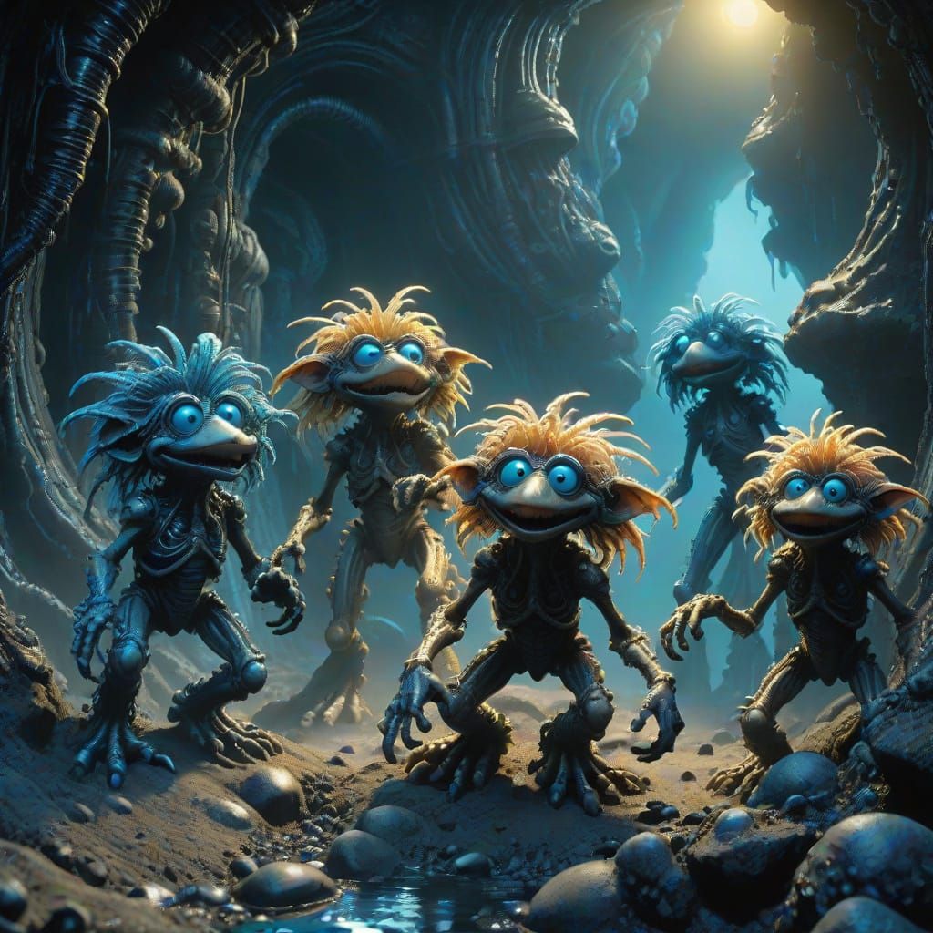 Biomechanical Creatures in Dark Tunnels