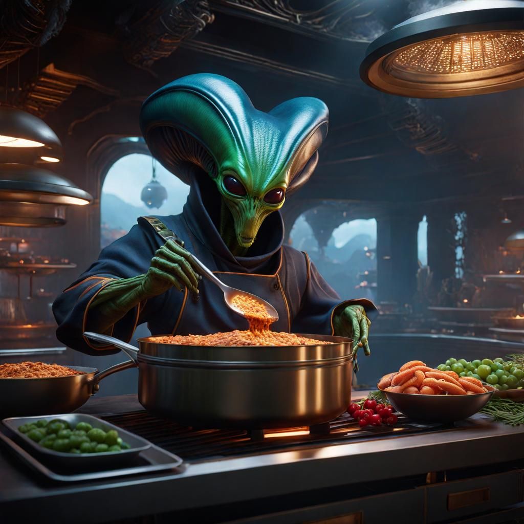 Detailed Alien Chef Concept Art in Unreal Engine