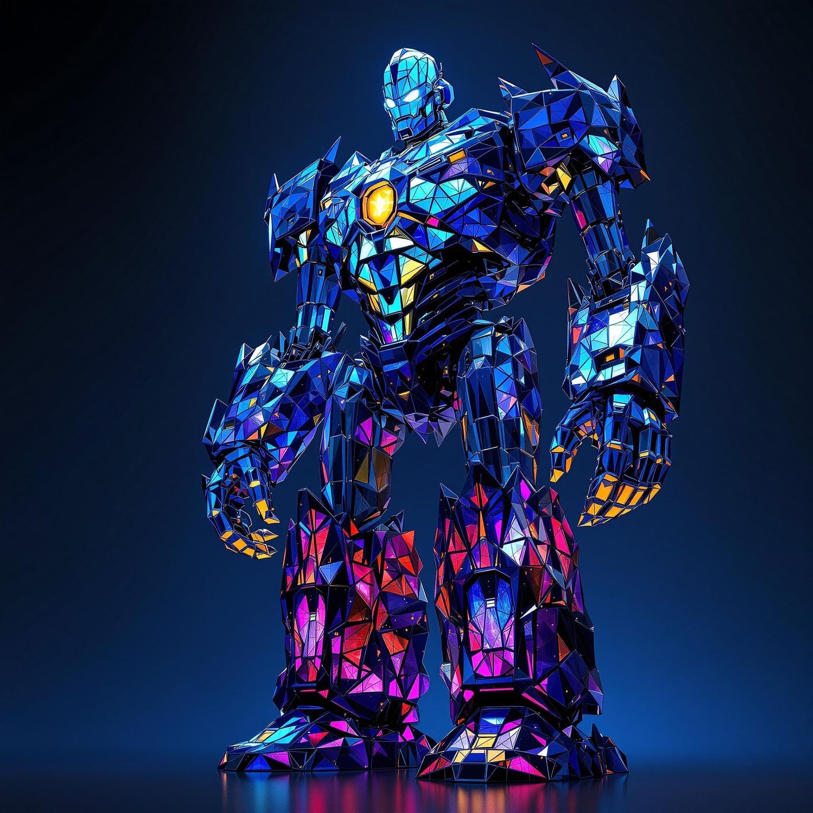 Luminous Iron Giant Stained Glass Masterpiece Radiates Ether...