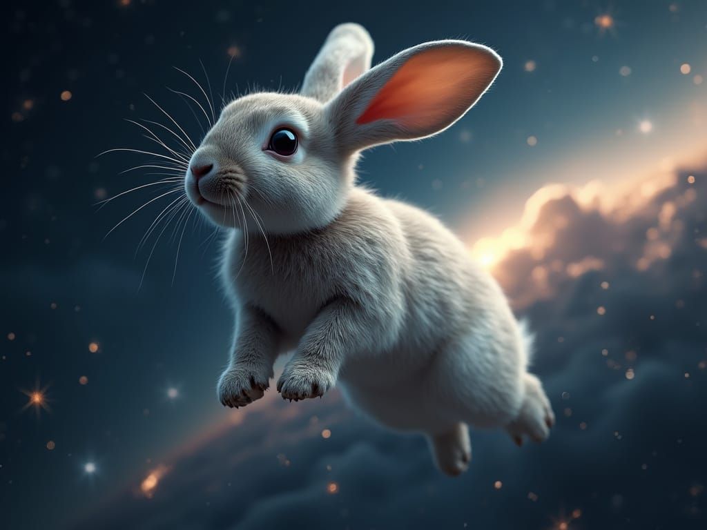 Dutch Rabbit Rides a Shooting Star