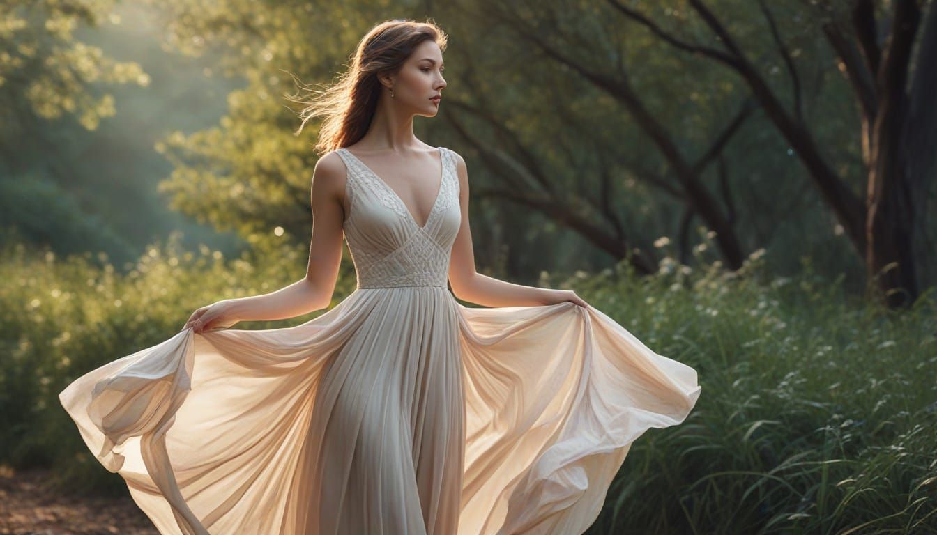 Ethereal Morning Serenade in Oil Painting Style