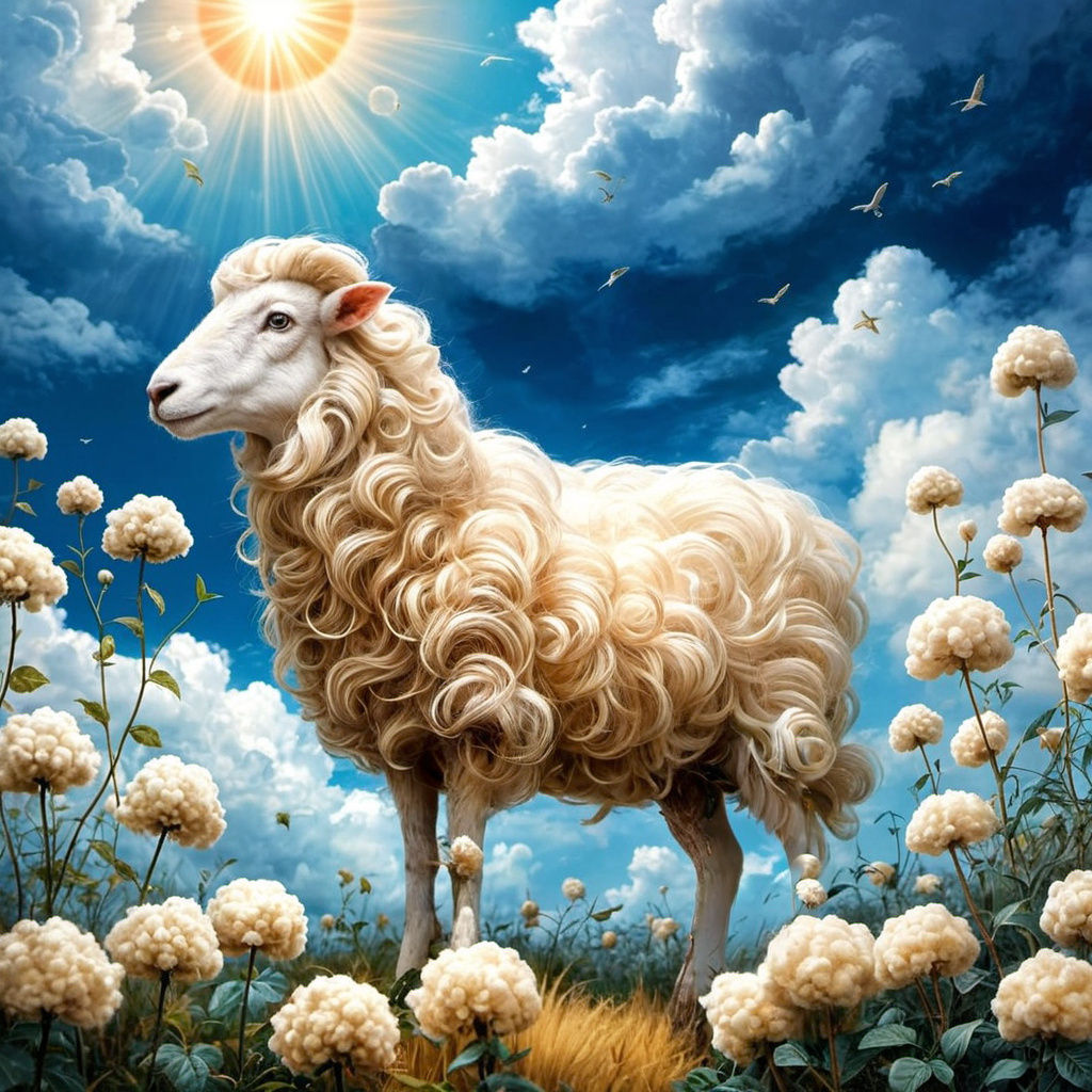 Chibi Sheep Grow on Cotton Plants