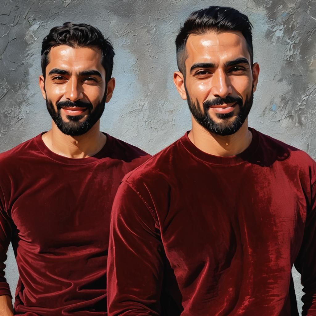 Cheerful Middle Eastern Men in Impressionist Digital Art