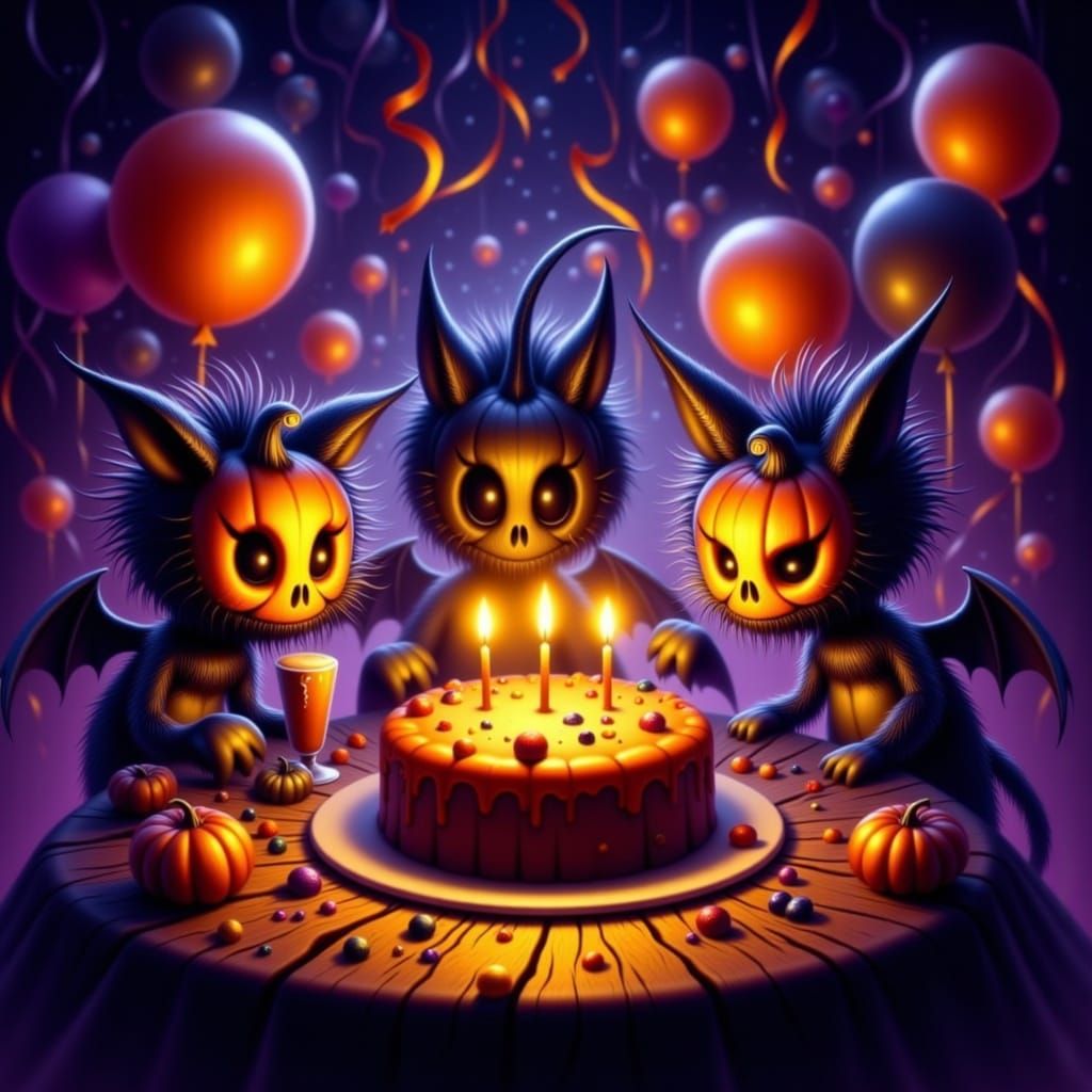 Spooky Halloween Party with Cute Creature Hybrids