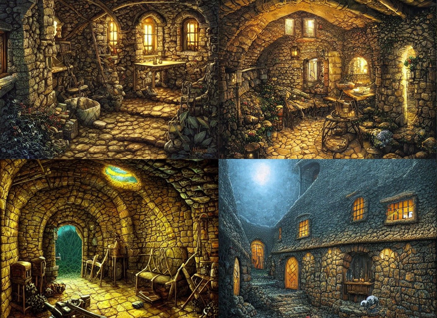 Mystical Medieval Town with Magical Aura