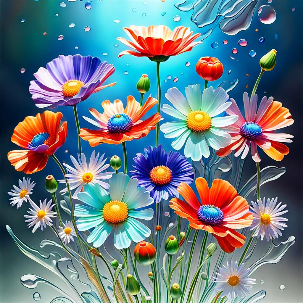 ❤️🔥💚🌺DELICATE GLASS-FLOWER🌺💚❤️🔥