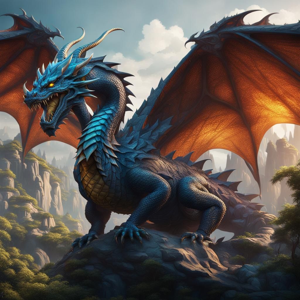 Detailed Dragon Matte Painting in 8K Resolution