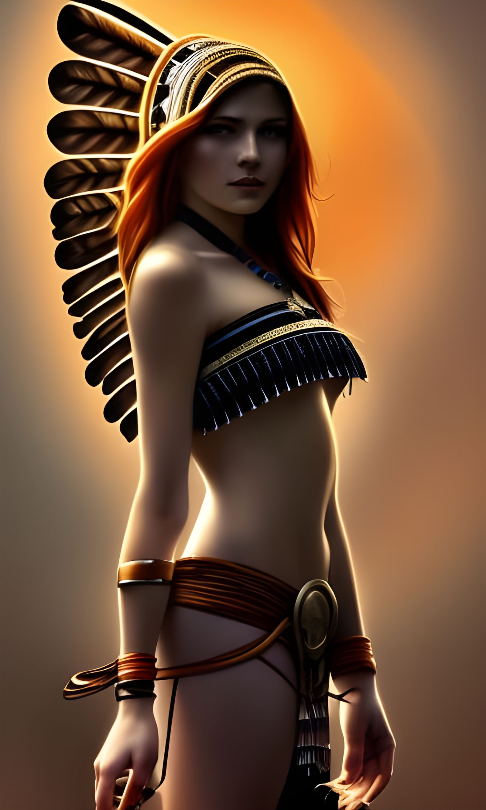 RedHead as a Native American Indian