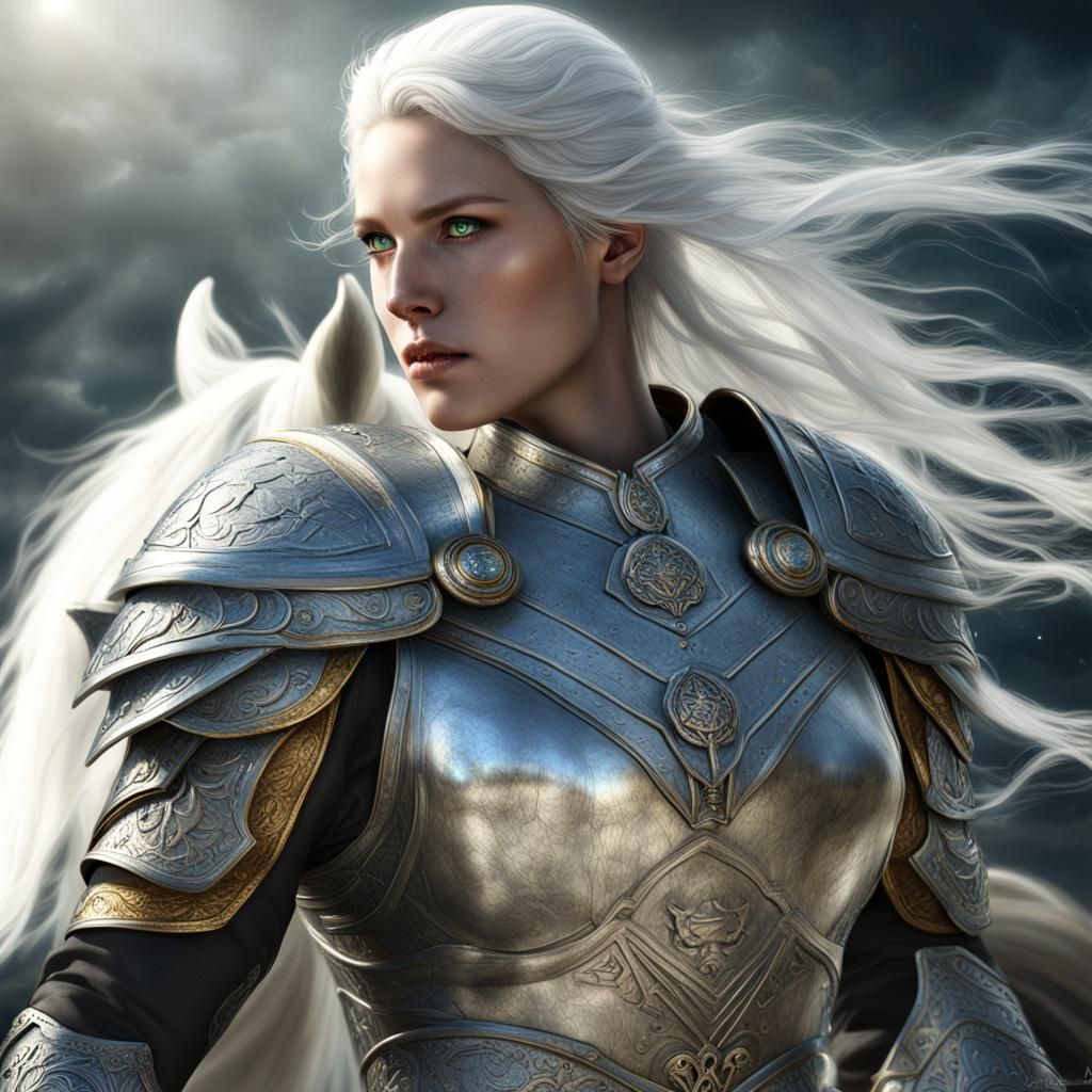 Norse Valkyrie Goddess on Eight-Legged Horse