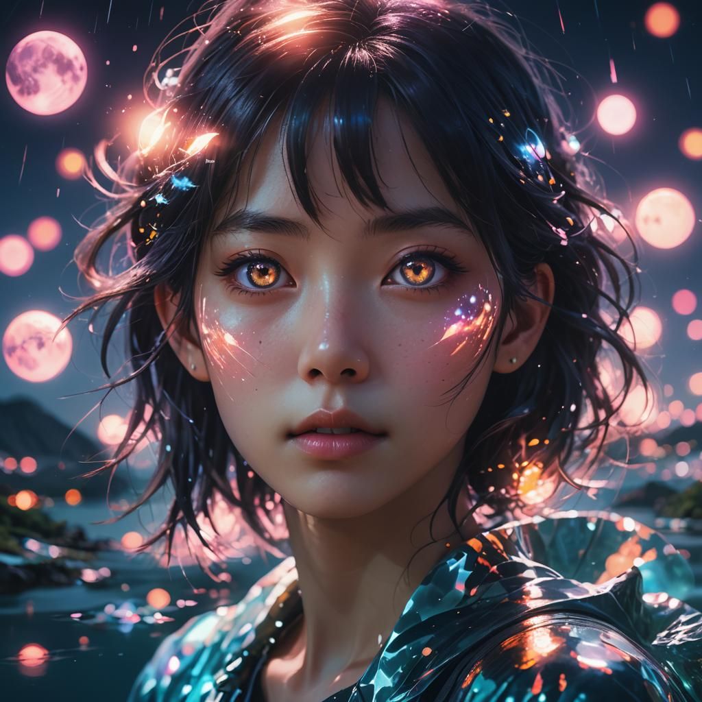 Ethereal Double Exposure Portrait on Alien Planet