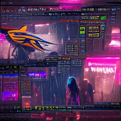 Cyberpunk Cityscape with Neon Lights