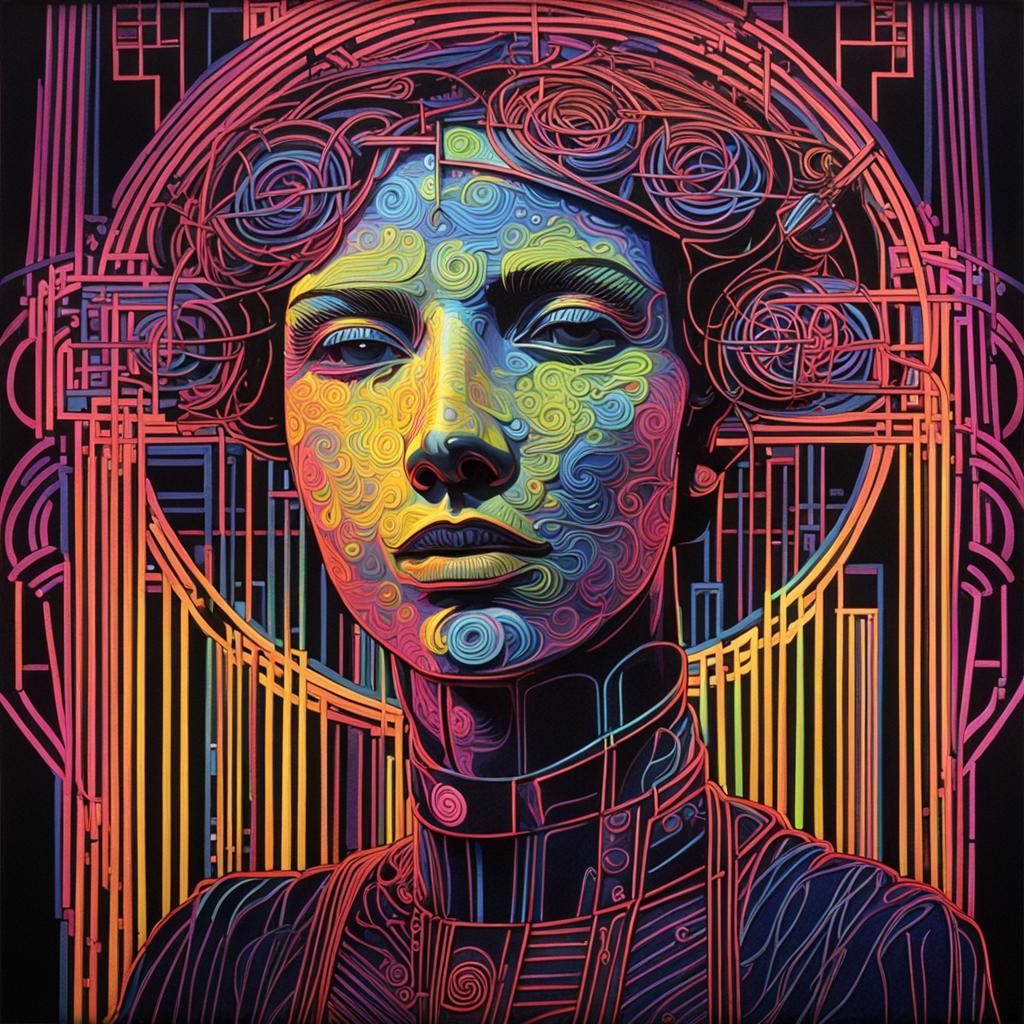 Rennie Mackintosh Inspired Neon Woman