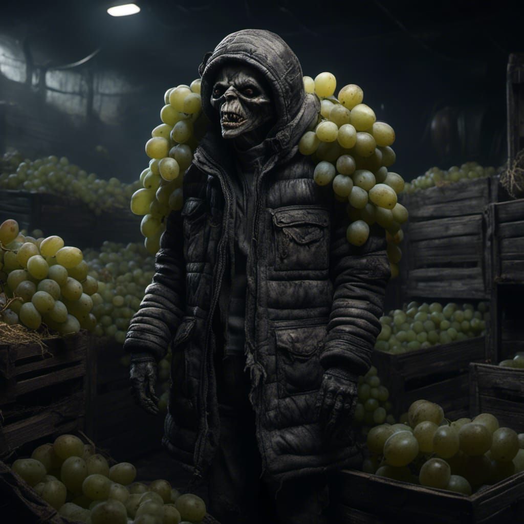 Grapes Model Off-White Puffer Jacket in 8K