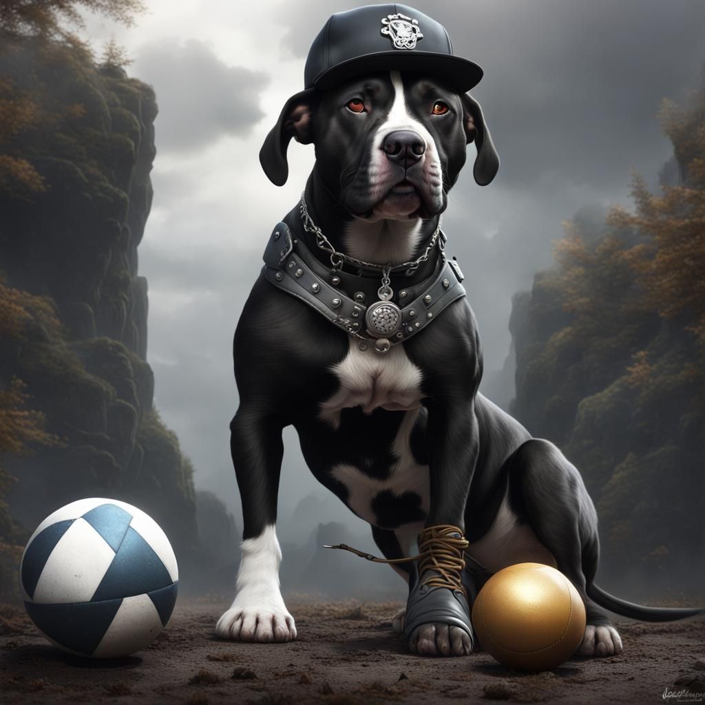 Pitbull and Basset Hound Fantasy Concept Art