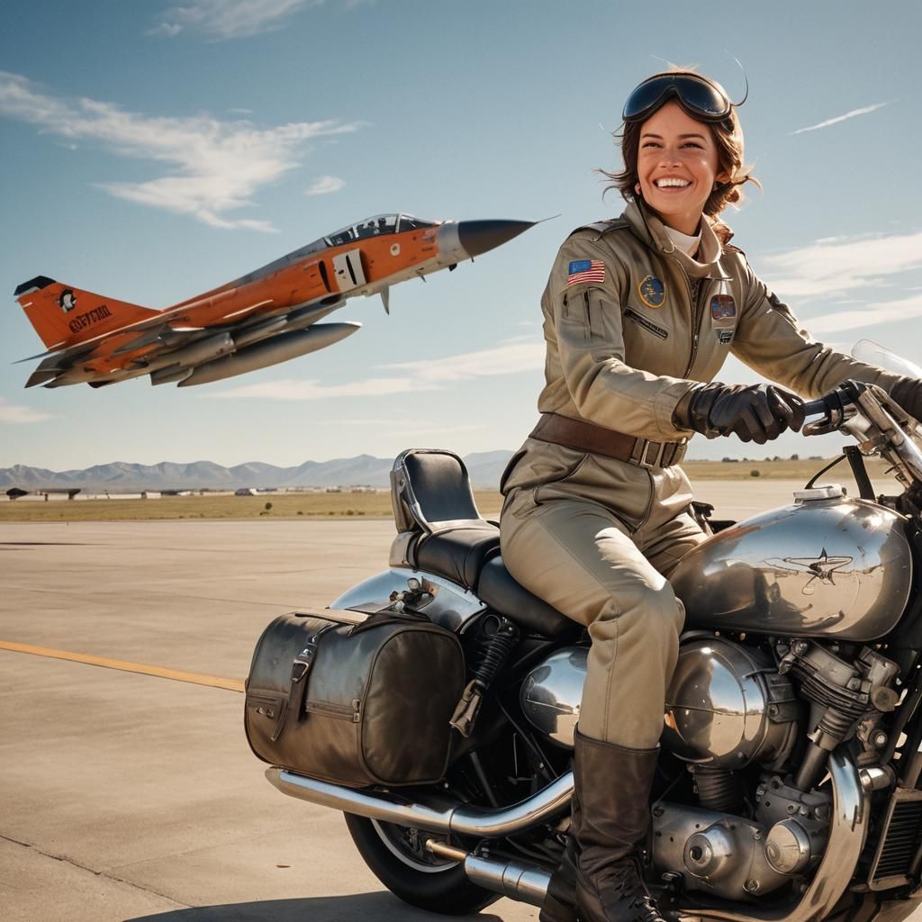 Jet Fighter Pilot Smiles with USAF Phantom Jet