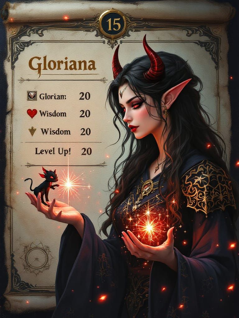 Dark Elf Warlock Leveling Up, Anime Pastel Art