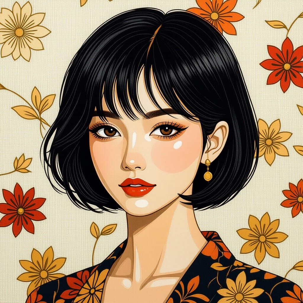 Surreal Thai Woman in Tapestry Style