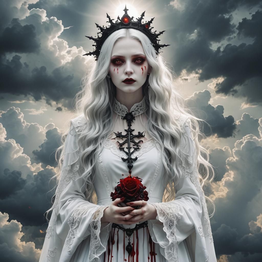 Ethereal Goth Witch in Divine Sunlight