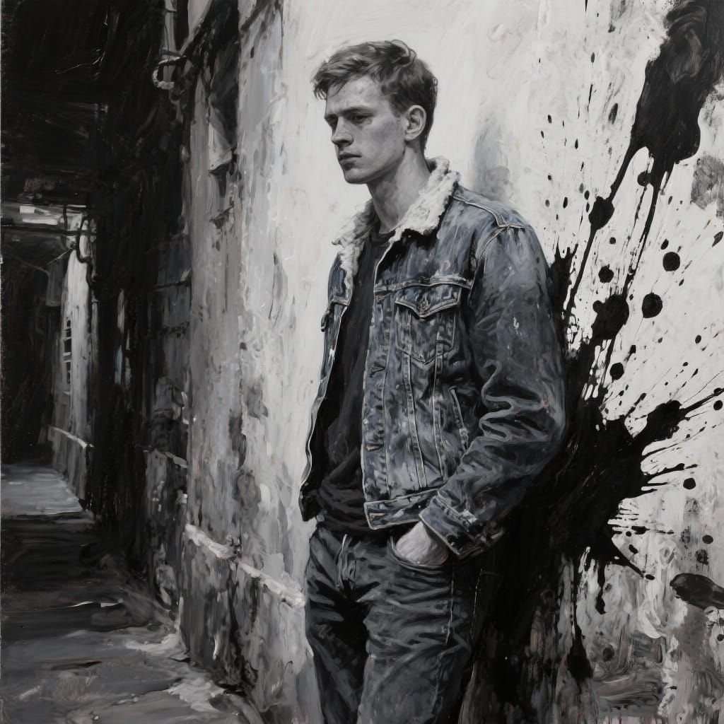 Loneliness in Black and White Inksplash Style