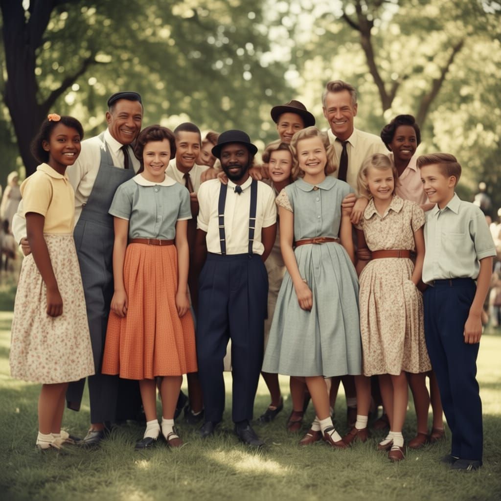 1950s colour faded photograph