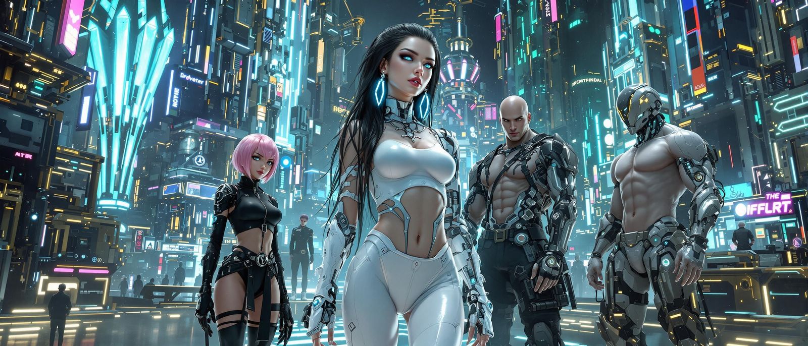 Cyberpunk Space Siren with Exotic Cybernetic Enhancements