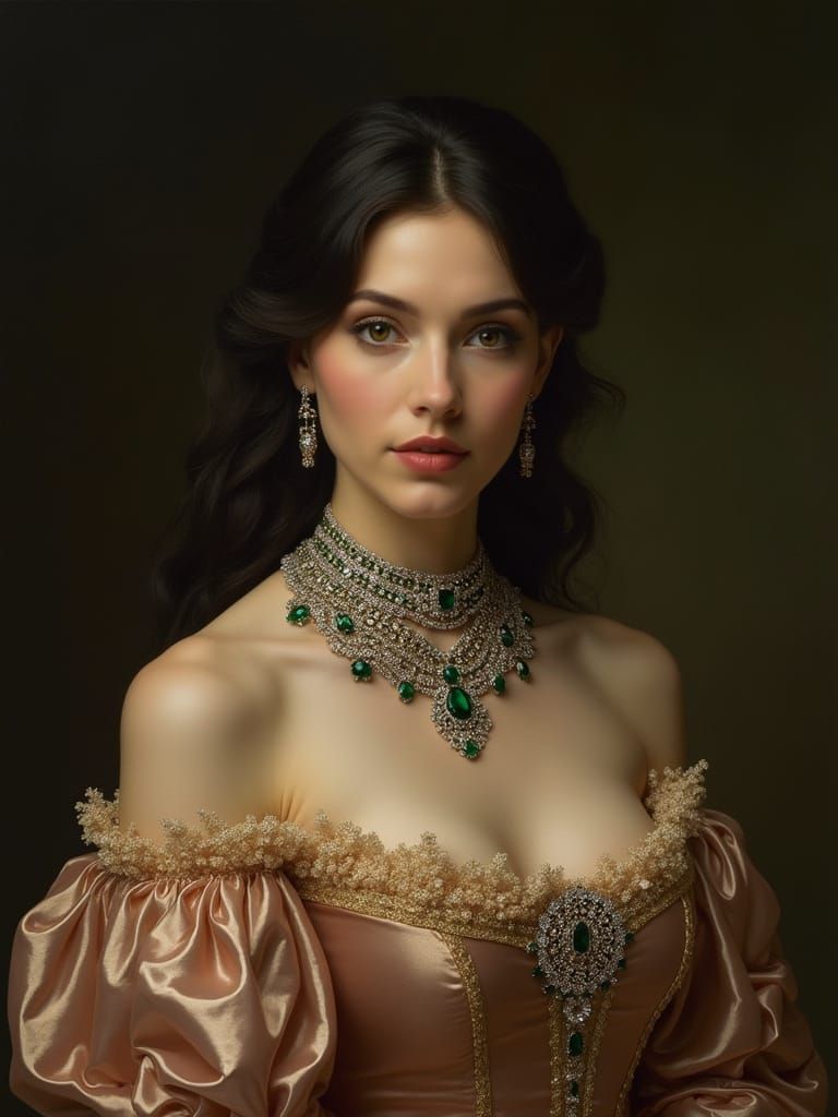 Head and shoulder portrait of a noble woman
